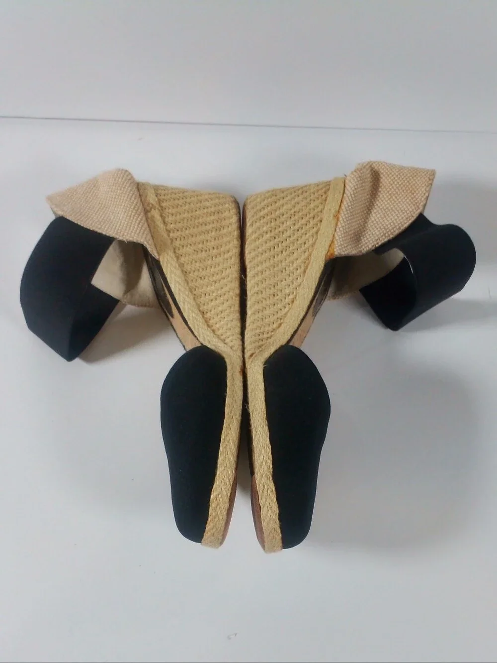Lauren Ralph Lauren Charza Espadrille Wedge Sandals Womens 9B Black Elastic